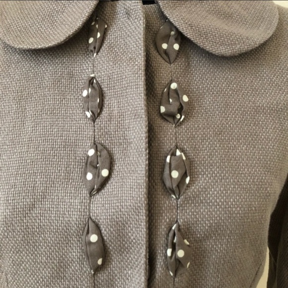 Boden linen blazer jacket tweed polka‎ dots natural - Picture 4 of 13